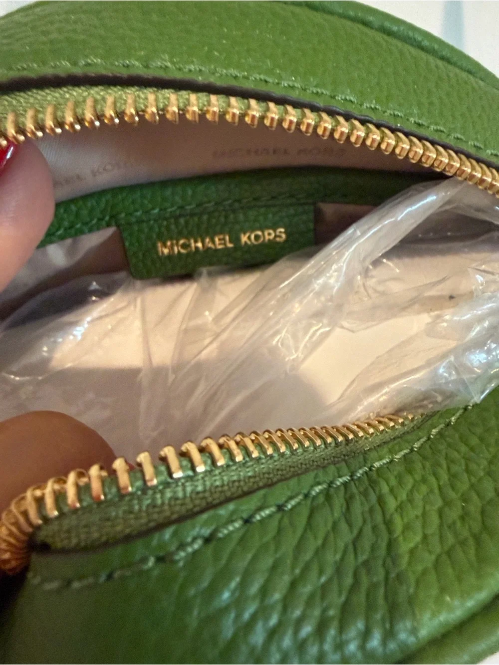 Michael Kors True Green Canteen Leather Crossbody with Tassel